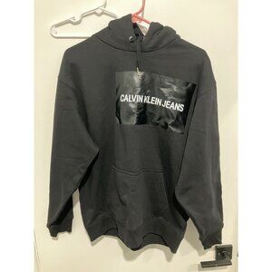 Calvin Klein Jeans Women's Hyper Real Box Logo Hoodie, Black, Size Small